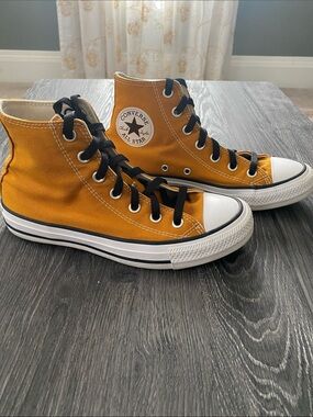 Women’s Converse All Star High Top Sneakers - Mustard with Black Laces